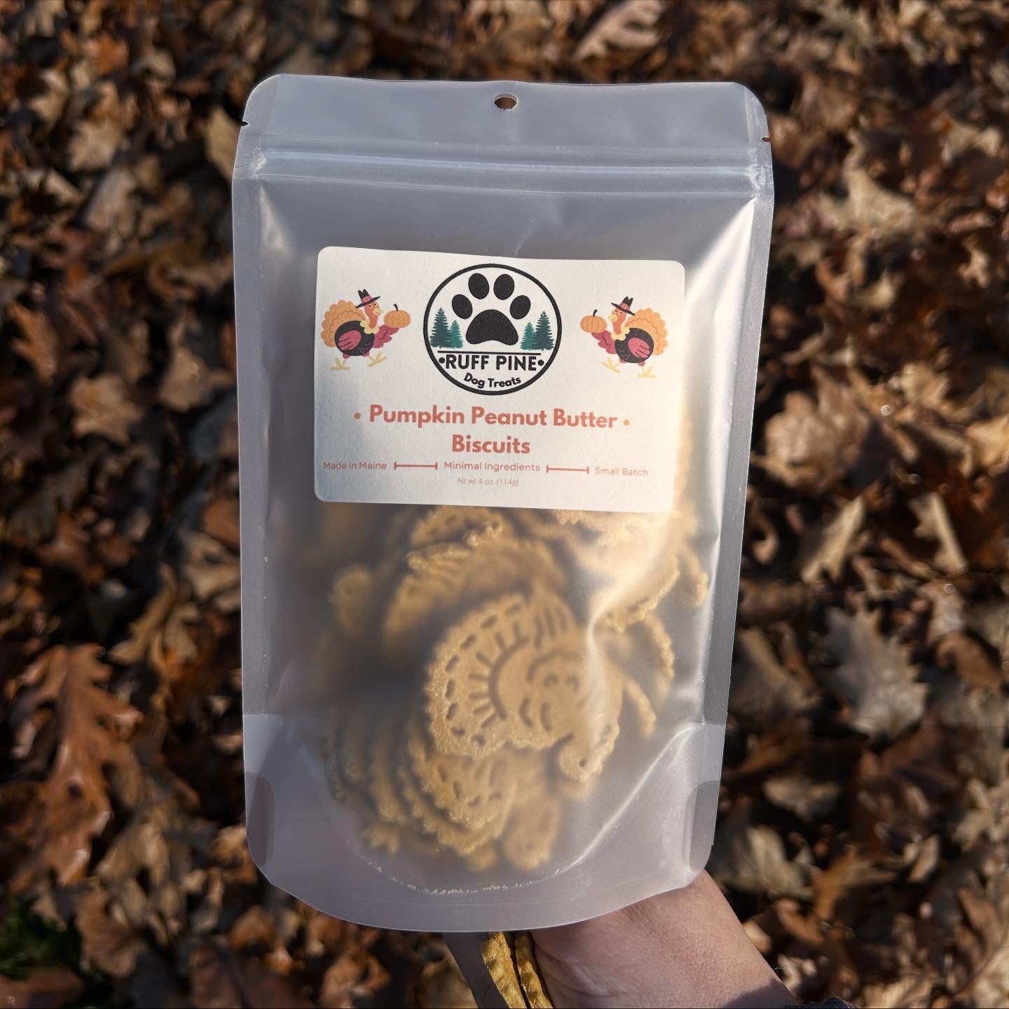 Turkey Shaped Peanut Butter & Pumpkin biscuits